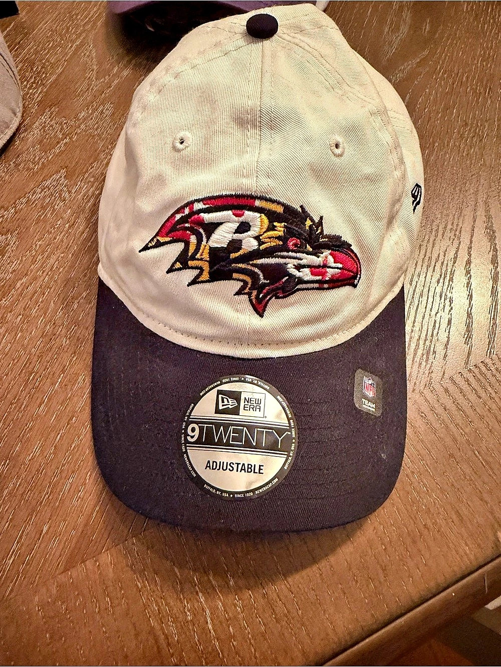 New Era 9TWENTY Baltimore Ravens Adjustable Cap White Black Like New